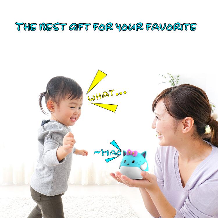 Cute Animal Alarm Clock For Kids Room With Led Display Night Light Touch Control 6 Sounds Effects 12