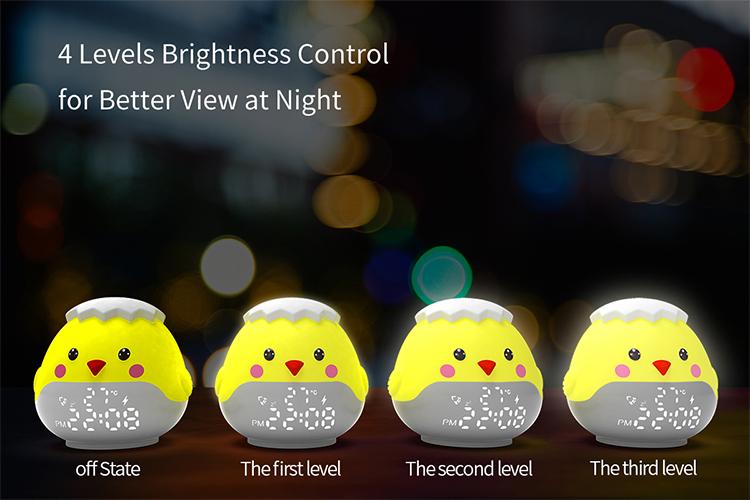 Cute Animal Alarm Clock For Kids Room With Led Display Night Light Touch Control 6 Sounds Effects 14