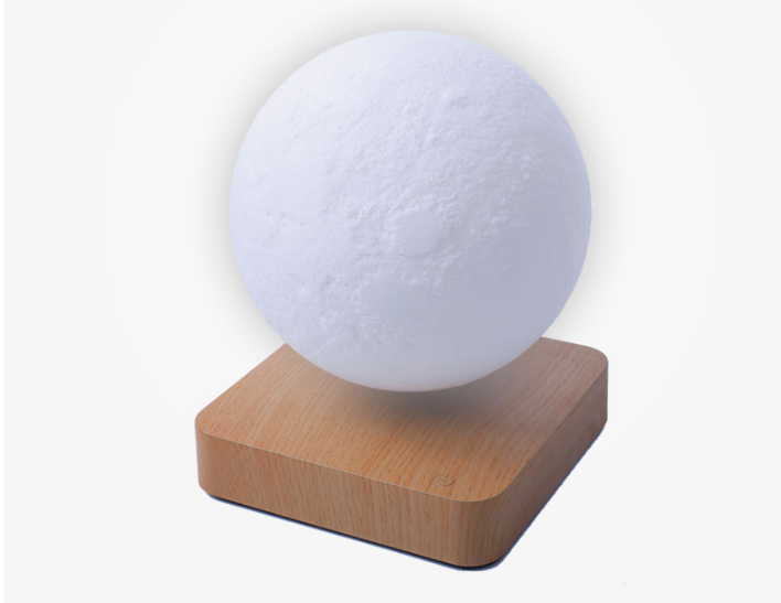 Levitating Moon Lamp 6 Floating Moon Lamp With Wooden Color Base 3d Printed Moonlight Globe Lamp With 3 Color Modes 2