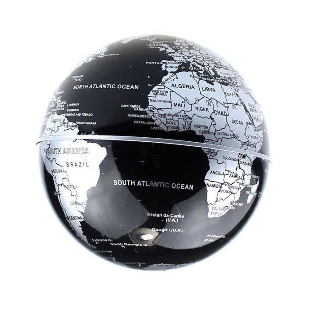 Levitation Black Globe With Led Lights C Shape Magnetic Floating World Map 3