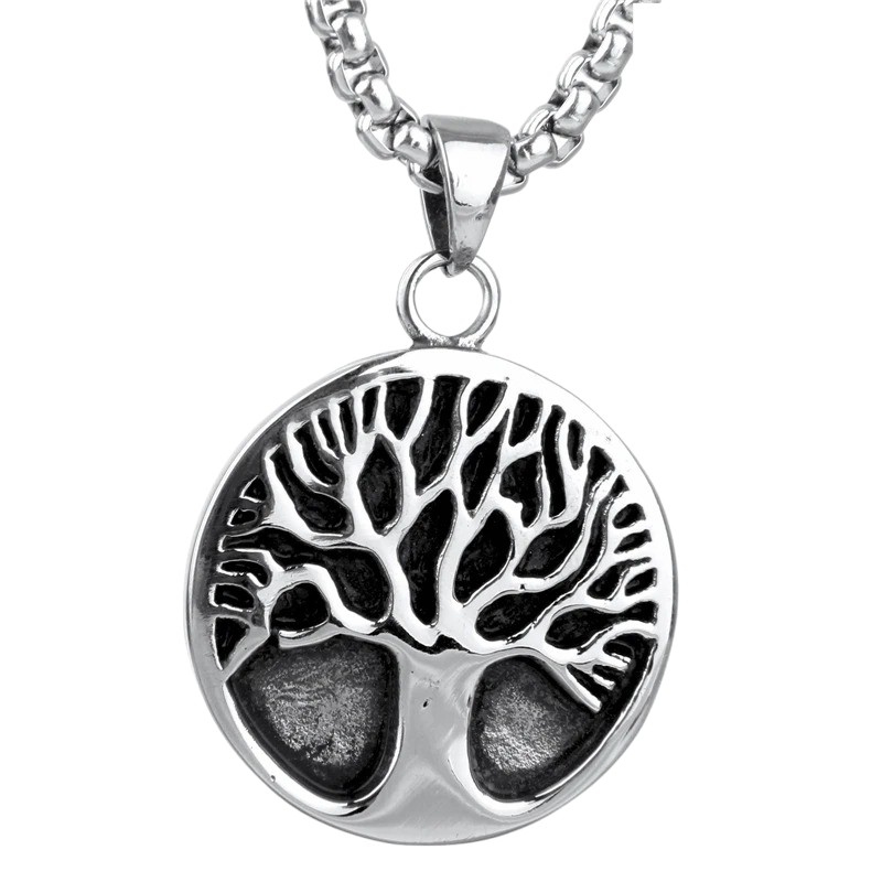 Tree Of Life Medallion Pendant With 24 Chain Stainless Steel North Viking 4