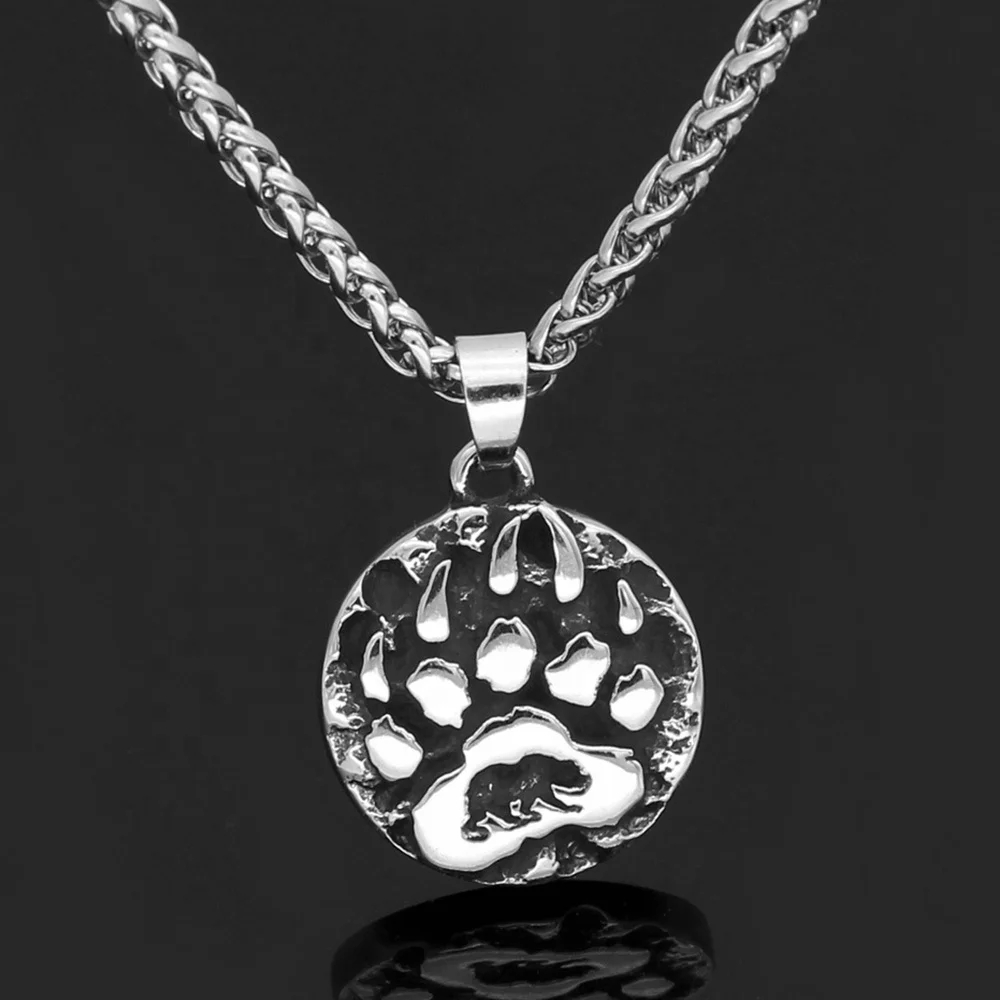 Viking Bear Paw Stainless Steel 24 Chain Pendant Necklace 5